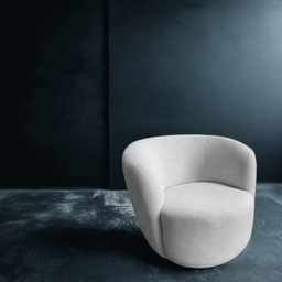 Poltrona Giratória Decorativa Tecido Boucle Cinza Isofá Móveis - 2
