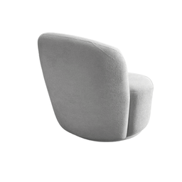 Poltrona Giratória Decorativa Tecido Boucle Cinza Isofá Móveis - 4