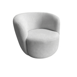 Poltrona Giratória Decorativa Tecido Boucle Cinza Isofá Móveis - 1