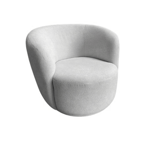 Poltrona Giratória Decorativa Tecido Boucle Cinza Isofá Móveis