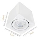 Ver imagem 7 de Kit 10 Spot Sobrepor Teto Beiral para Lâmpada Dicroica Branco Direcionável + 10 Lâmpadas Cor:branco