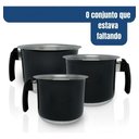 Ver imagem 5 de Conjunto Fervedor Alumínio Leiteira Canecão Café 3 Peças - Preto