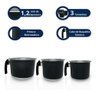 Conjunto Fervedor Alumínio Leiteira Canecão Café 3 Peças - Preto - 3