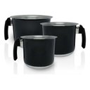 Ver imagem 1 de Conjunto Fervedor Alumínio Leiteira Canecão Café 3 Peças - Preto