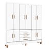Guarda Roupa Casal Pitanga Mdf 10pts 3gav e Pés Madeform Branco - 6