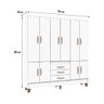 Guarda Roupa Casal Pitanga Mdf 10pts 3gav e Pés Madeform Branco - 4