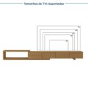 Ver mais imagens de Rack Extensível com Painel TV 86 Polegadas Planejado 360x230cm Aruá CabeCasa MadeiraOriginals Marrom