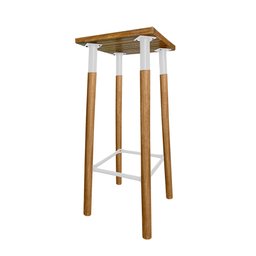 Banqueta Bistro Industrial Colors Ferro e Madeira Maciça - Branca - 4 Banqueta Bistro Industrial Colors Ferro e Madeira Maciça - Branca - 4