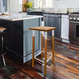 Banqueta Bistro Industrial Colors Ferro e Madeira Maciça - Branca - 1 Banqueta Bistro Industrial Colors Ferro e Madeira Maciça - Branca - 1