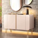Ver imagem 1 de Balcão Aparador Buffet 2 Portas Pé Metal Benvy H01 Off White - Mpozenato