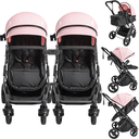 Ver imagem 2 de Carrinho Kiddo para Gemeos Bebe Conforto Colinho Vox Ii Rosa