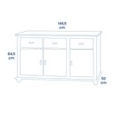 Ver imagem 2 de Balcão Buffet 3 Portas e 3 Gavetas Sevilha Pés Torneados em Madeira 631- Laca Azul Bic
