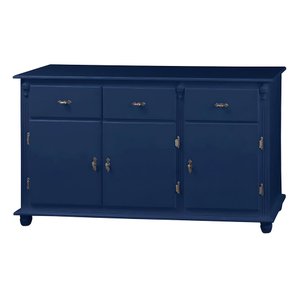 Balcão Buffet 3 Portas e 3 Gavetas Sevilha Pés Torneados em Madeira 631- Laca Azul Bic