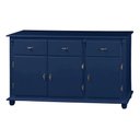 Ver imagem 1 de Balcão Buffet 3 Portas e 3 Gavetas Sevilha Pés Torneados em Madeira 631- Laca Azul Bic
