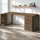 Ver imagem 2 de Conjunto Escritorio Industrial 3 Peças 190 Cm Frame Munique Kappesberg
