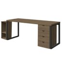 Ver imagem 1 de Conjunto Escritorio Industrial 3 Peças 190 Cm Frame Munique Kappesberg