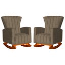 Ver imagem 1 de Kit 2 Poltrona Decorativa Melinda Balanço Linho Marrom - Fm