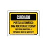 Placa Sinalização - Cuidado Portão Abertura Externa 27x35 - 1