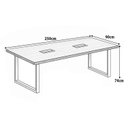 Ver imagem 3 de Mesa Reunião Escritório 250x90cm 2 Caixas de Tomadas e Pés Metal Industrial Executive
