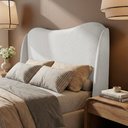 Ver imagem 1 de Cabeceira Orgânica para Cama Box Queen Size Luma 160cm Bouclê Branco - Desk Design