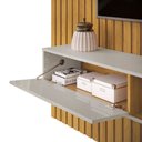 Ver imagem 3 de Conjunto com Painel Ripado e Bancada Suspensa 143cm Trento para Sala de Estar Cedro Bali DJ Móveis