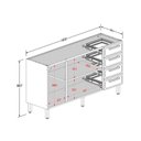 Ver imagem 3 de Balcão de Aço 3 Portas 4 Gavetas Branco Bella Bertolini