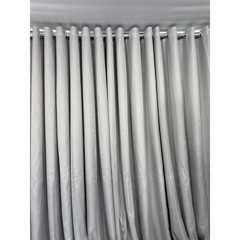 Cortina no Tecido Voil Cinza com Forro Microfibra Cinza - 3,10l X 2,40a