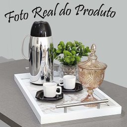 Bandeja Cantinho Café Bebida Decorativa Pequena Aparador Casa Recepção Hall Entrada:Bandeja Café Man - 4