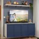 Ver imagem 1 de Rack para TV até 70 Polegadas + Prateleiras 160cm Branco/Azul Vik Madesa 05