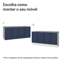 Ver imagem 6 de Rack para TV até 70 Polegadas + Prateleiras 160cm Branco/Azul Vik Madesa 05
