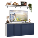 Ver imagem 3 de Rack para TV até 70 Polegadas + Prateleiras 160cm Branco/Azul Vik Madesa 05