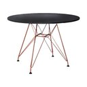 Ver imagem 1 de Mesa Cobre Tampo Redondo De Madeira Preto 90 Cm