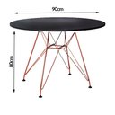 Ver imagem 2 de Mesa Cobre Tampo Redondo De Madeira Preto 90 Cm