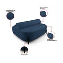 Ver imagem 3 de Sofá Sala Ilha Orgânica Éden 125cm Pé Aço Lateral Preto Bouclê Azul E03 - D’Rossi