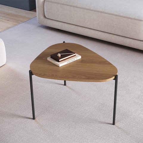 Mesa de Centro Orgânica Pé Metal Hanover/preto 28015