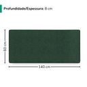 Ver imagem 3 de Cabeceira Painel Suspenso Casal 140 cm Luna Retangular Linho Verde Musgo Artte