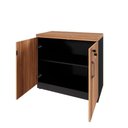 Ver imagem 7 de Armário Baixo para Escritório F5 com Chave 2 Portas MDP 80cm Nogal com Preto F5 Office