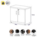 Ver imagem 4 de Armário Baixo para Escritório F5 com Chave 2 Portas MDP 80cm Nogal com Preto F5 Office