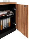 Ver mais imagens de Armário Baixo para Escritório F5 com Chave 2 Portas MDP 80cm Nogal com Preto F5 Office