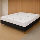 Ver imagem 2 de Cama Box Preta + Colchão Casal Salta Liso Branco Espuma D23 138x188x51cm