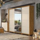 Ver imagem 1 de Guarda-Roupa Casal 3 Portas com Espelho New Fortuno Robel New Fortuno