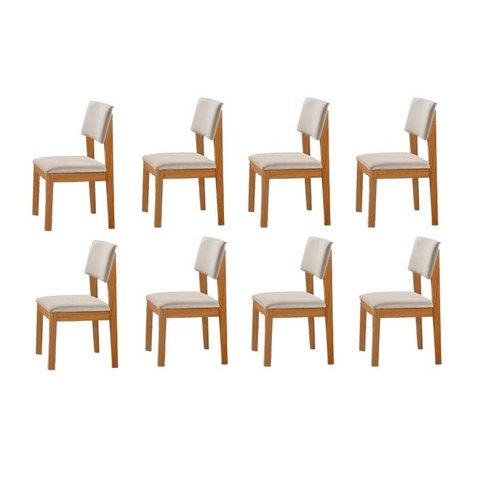 Kit 8 Cadeiras para Mesa de Jantar Estofada - Jade - Lj Móveis