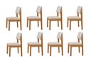 Ver imagem 1 de Kit 8 Cadeiras para Mesa de Jantar Estofada - Jade - Lj Móveis