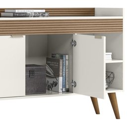 Balcao Aparador Buffet 120 Cm 2 Portas Off White Madeira Dmad - 6