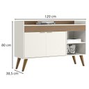 Ver imagem 4 de Balcao Aparador Buffet 120 Cm 2 Portas Off White Madeira Dmad