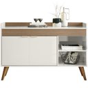 Ver imagem 1 de Balcao Aparador Buffet 120 Cm 2 Portas Off White Madeira Dmad