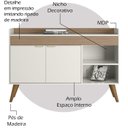 Ver imagem 3 de Balcao Aparador Buffet 120 Cm 2 Portas Off White Madeira Dmad