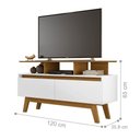 Ver imagem 2 de Rack para TV Carrol 50 Polegadas 120cm MDF MDP Cinamomo Branco Bechara Móveis