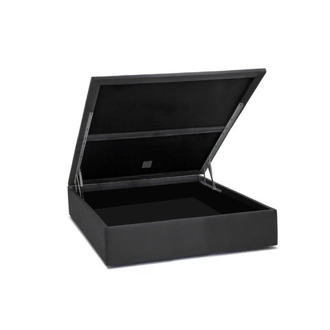 Cama Box Baú Casal Universal Suede Gray (138x188x35) - Ortobom