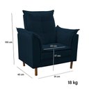 Ver imagem 6 de Poltrona de Amamentação com Puff Quarto Bebê Encanto Suede Cor:azul Marinho